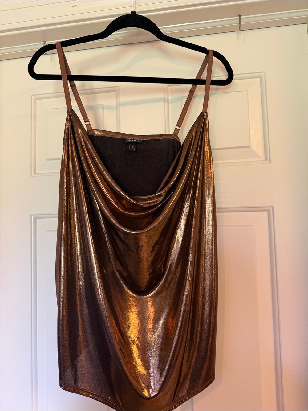torrid Bronze Metallic Cowl Neck Camisole
